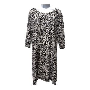 Soma Leopard Sleepshirt Nightgown Size M Gray Black Soft